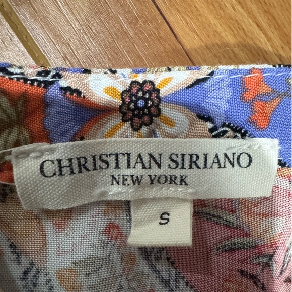 Christian Siriano Women's Size Small Floral Paisley Peplum Blouse Boho Peasant - Picture 2 of 15